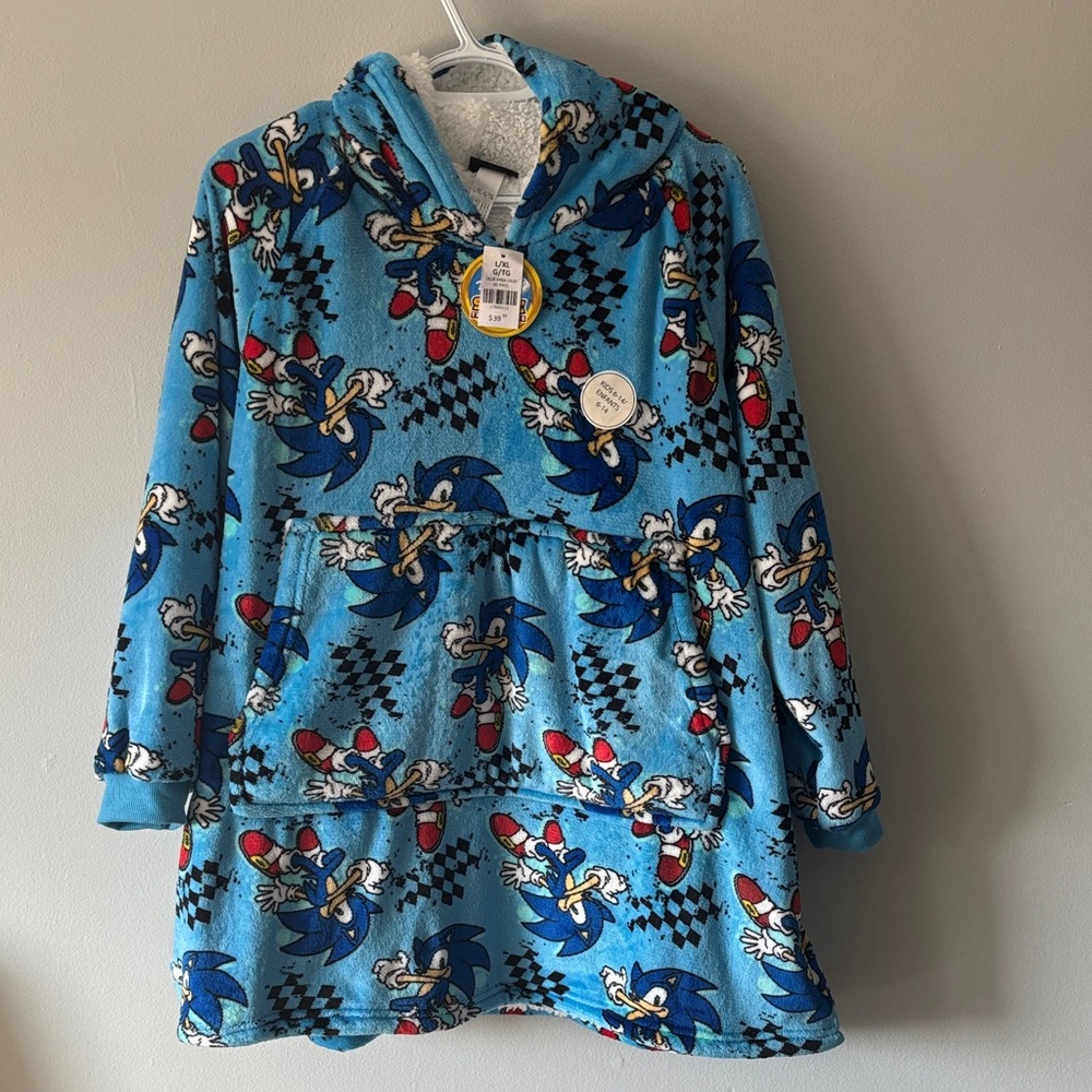 Blue Sonic the Hedgehog Hooded Blanket Oodie